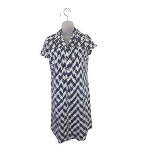 Vintage 60s Tanner of North Carolina Mod Houndstooth Shirt Dress S14
